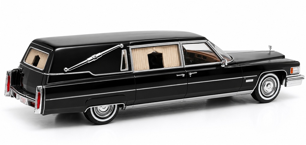 Cadillac Superior Funeral Car 1976 black 1:43 Matrix Scale Models