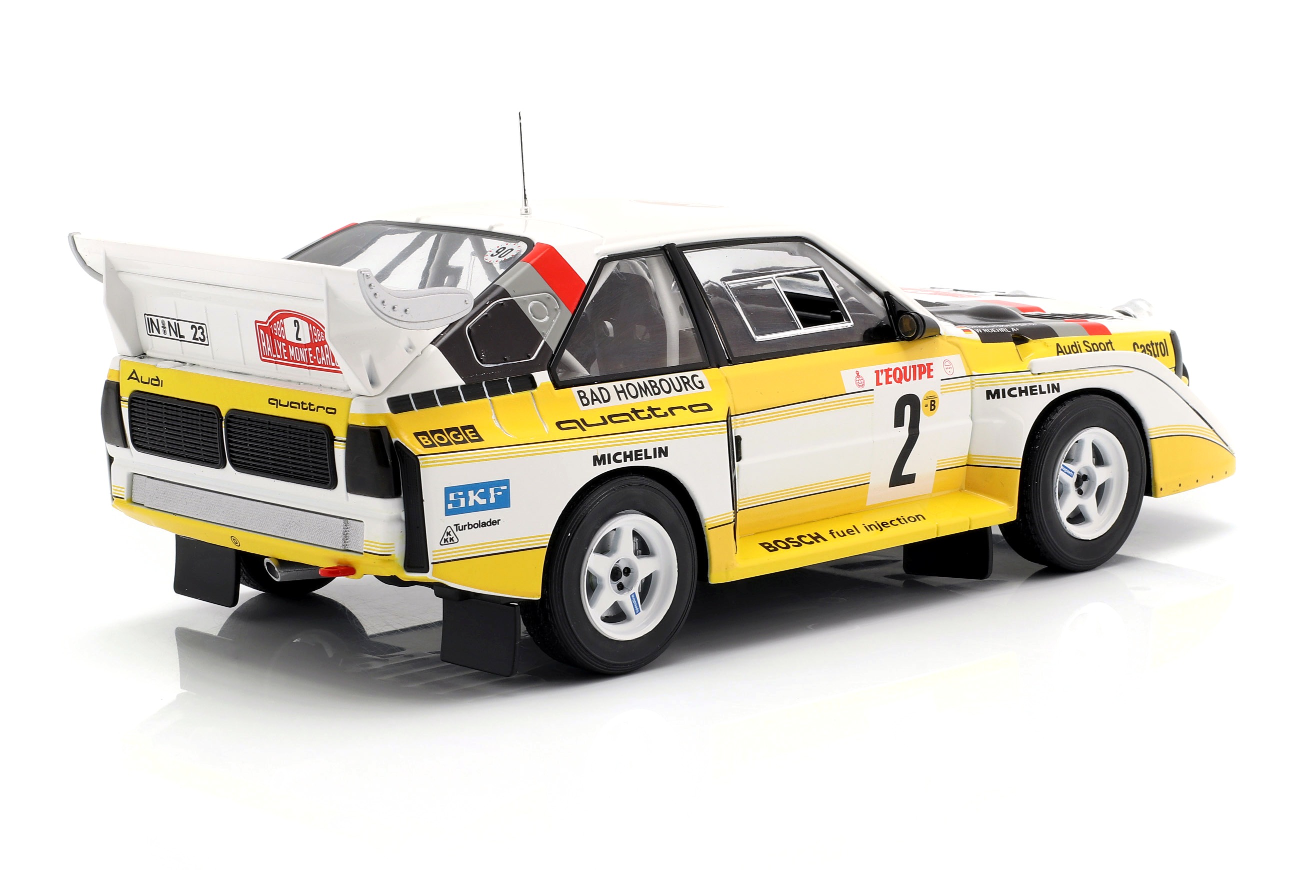 Audi Sport Quattro S1 #2 Röhrl/Geistdörfer 4th Rallye Monte-Carlo 1986 1:18 Ixo Models