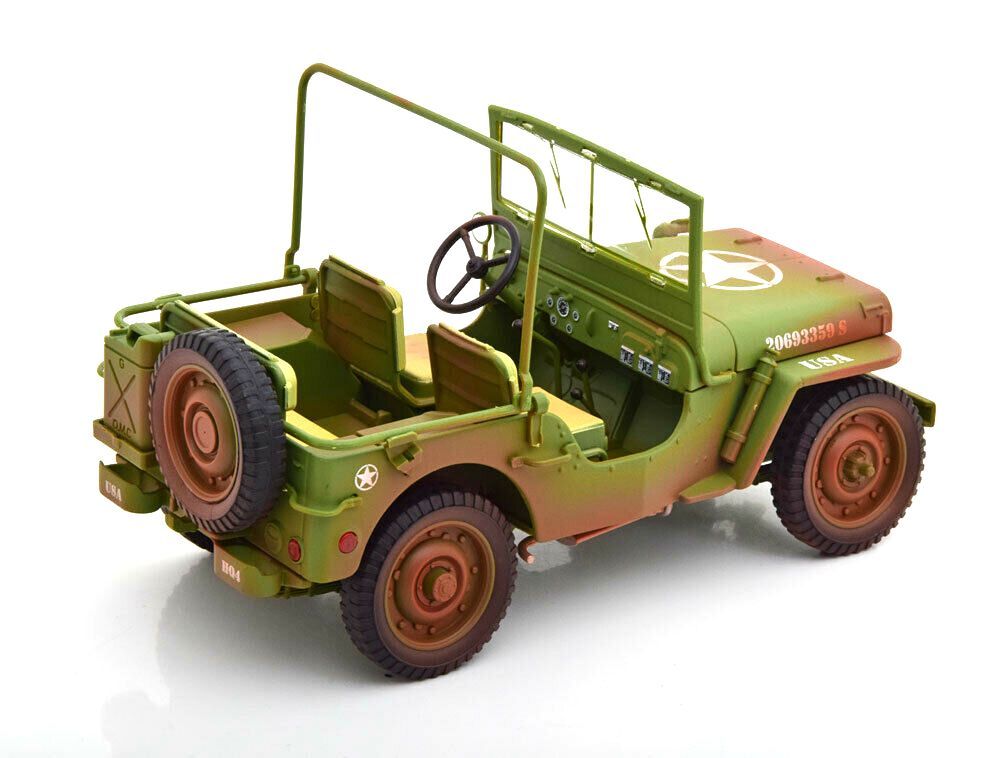 Jeep Willys US Army 1944 rough terrain muddy/green 1:18 American Diorama