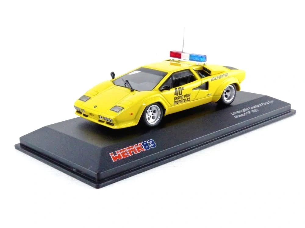 Lamborghini Countach Safety Car Monaco GP Formula 1 1982 yellow 1:43 Werk83