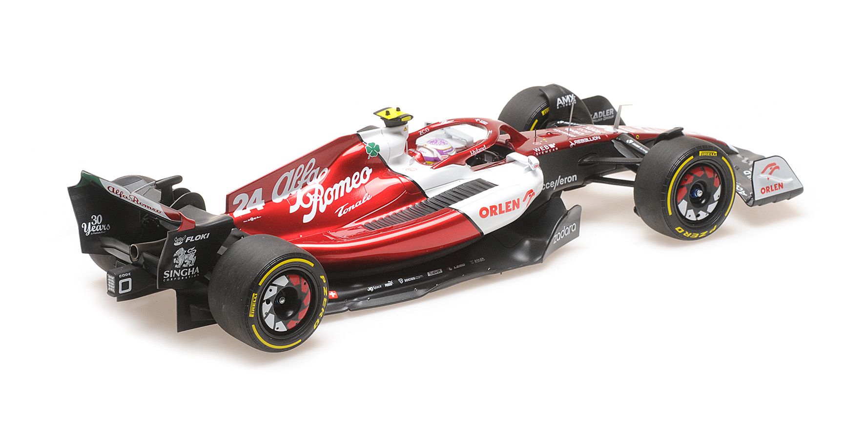 Alfa Romeo F1 Team ORLEN C42 #24 G.Zhou Bahrain GP 2022 1:18 Minichamps