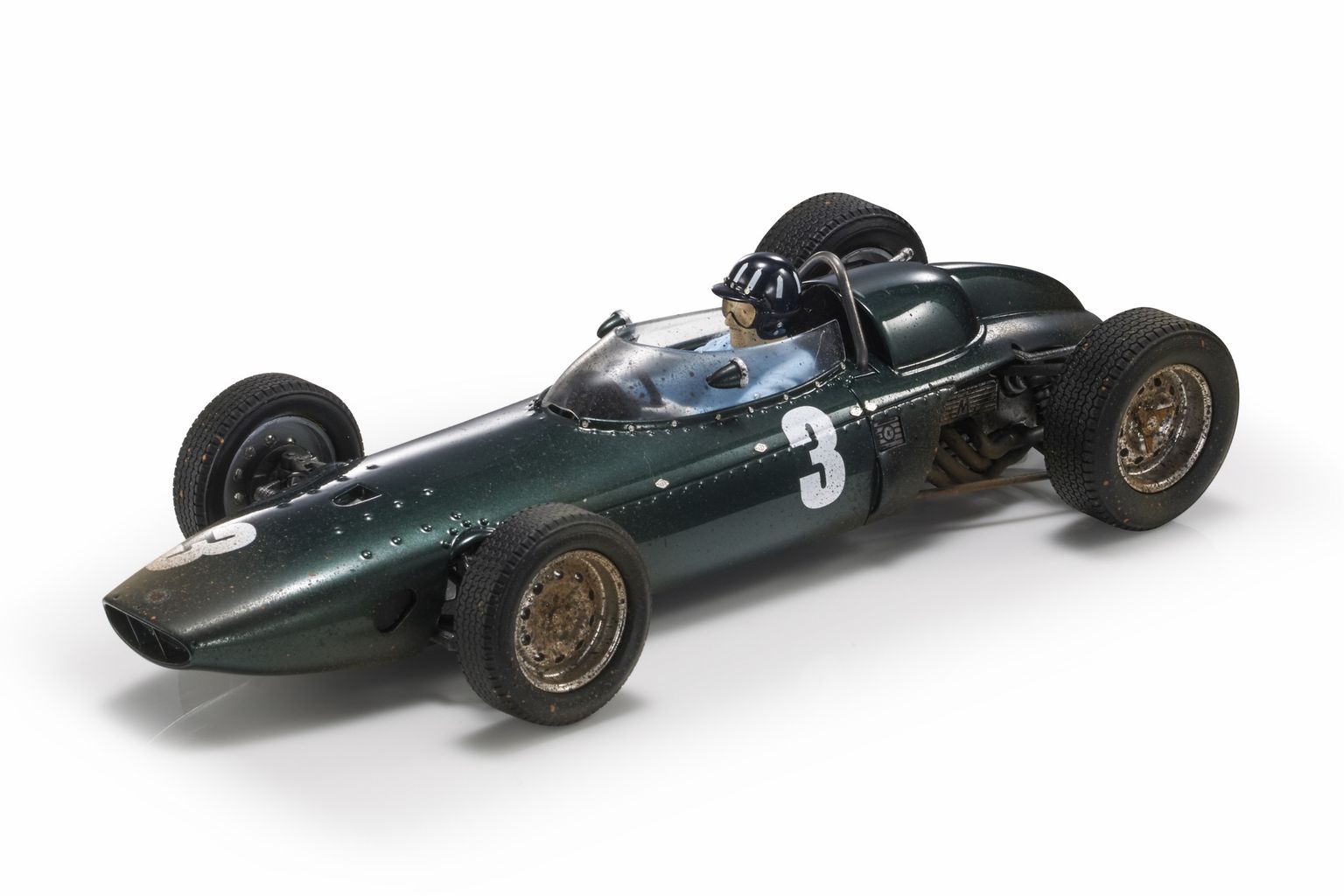 BRM P57 #3 Graham Hill Winner South Africa GP 1962 with pilot figure - dirty version 1:18 GP Replicas