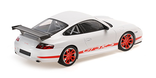 Porsche 911 GT3 RS 2002 white/red stripes 1:18 Minichamps 