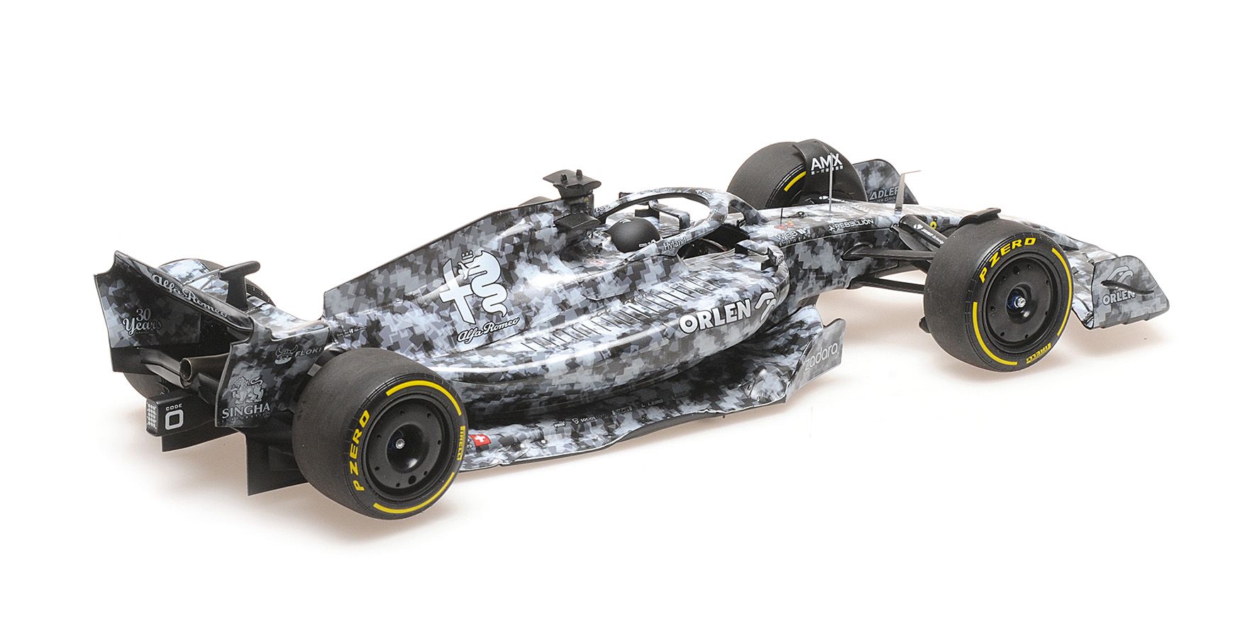 Alfa Romeo F1 Team Orlen C42 #77 V.Bottas Testing Barcelona 2022 1:18 Minichamps 