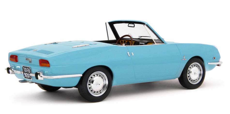Fiat 850 Sport Spider 1968 light blue 1:18 Laudoracing Model 