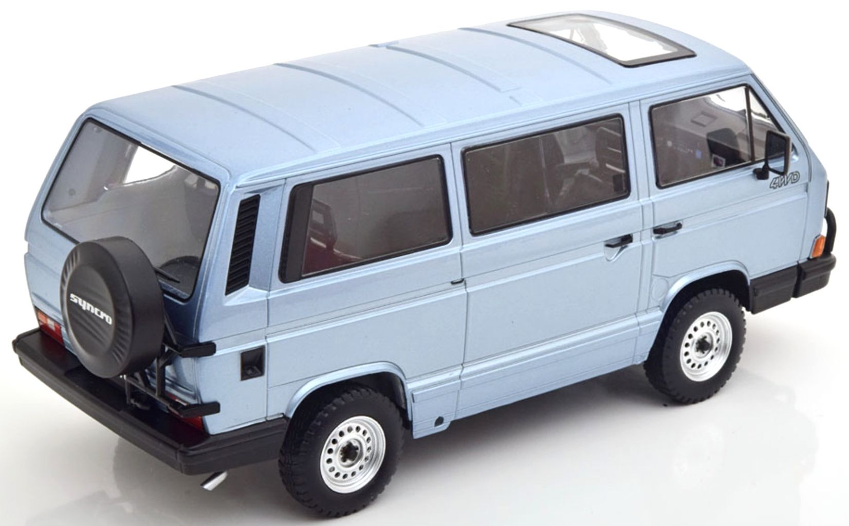 Volkswagen T3 Minibus SYNCRO 1987 light blue metallic 1:18 KK Scale