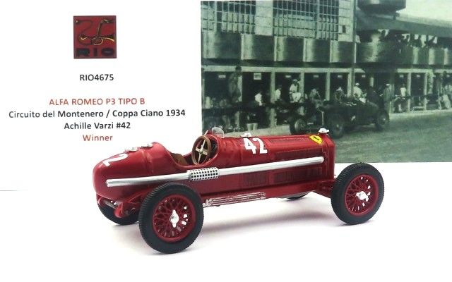 Alfa Romeo P3 Tipo B #42 A.Varzi Winner Circuito Montenero 1934 1:43 Rio Models