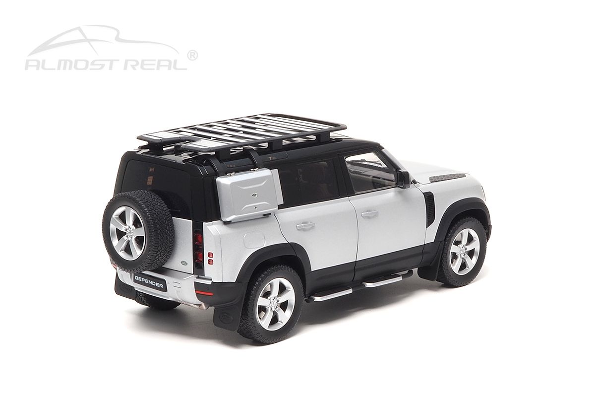 Land Rover New Defender 110 with Roof Pack 2020 silver 1:18 Almost Real