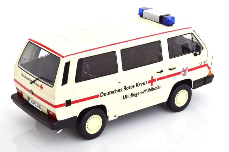 Volkswagen T3 Minibus Deutsches Rotes Kreuz Ambulance 1987 1:18 KK Scale