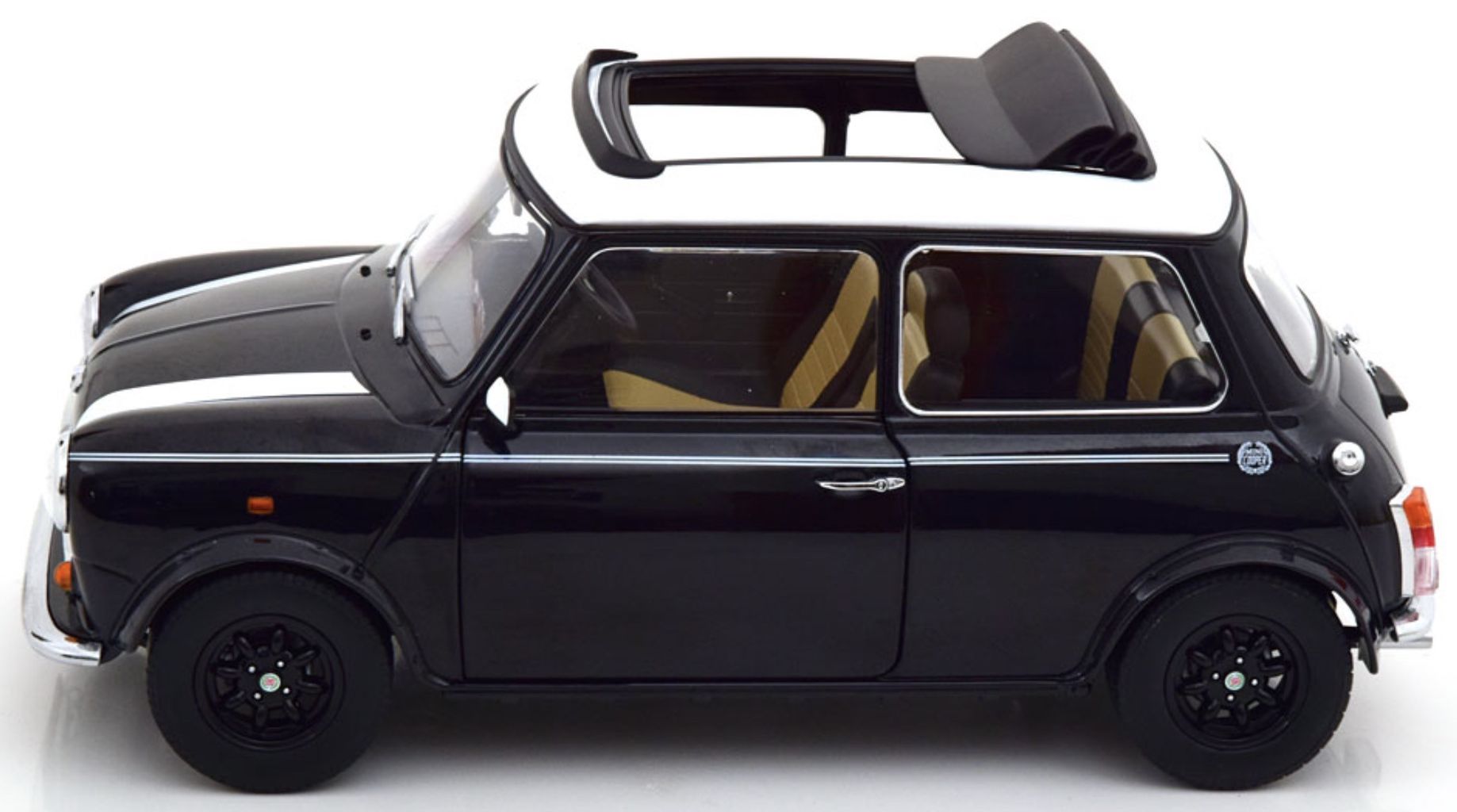 Mini Cooper Sunroof RHD 1992 black/white 1:12 KK Scale