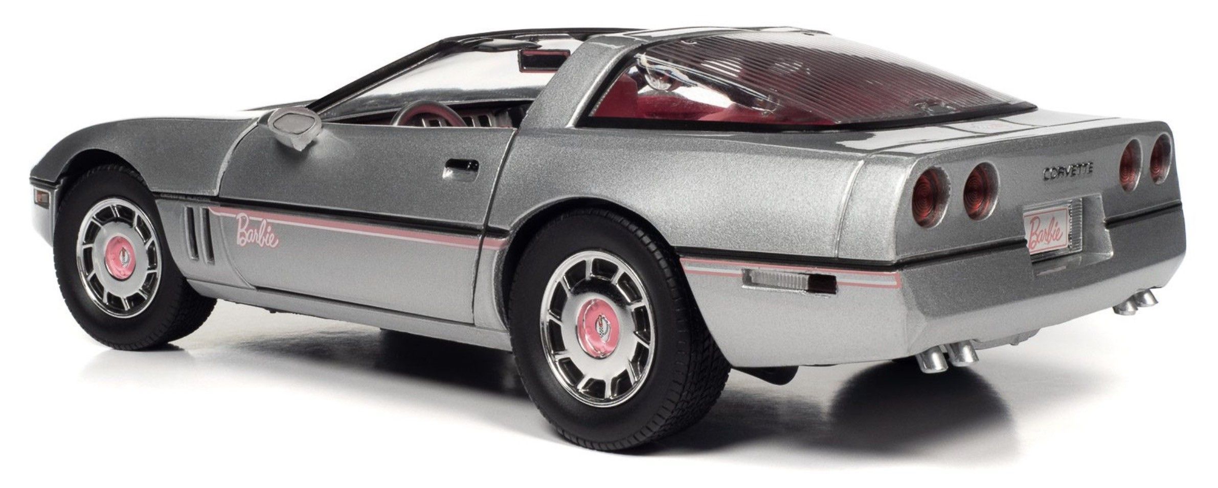 Barbie Chevy Corvette 1986 silver/Barbie pink 1:18 Auto World