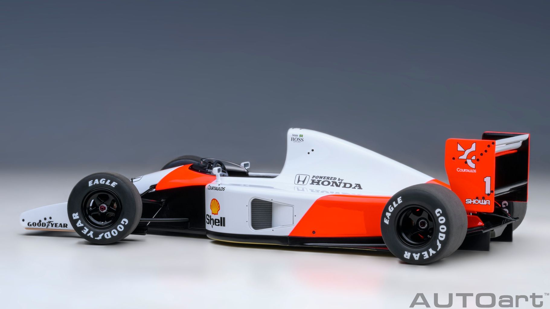 McLaren Honda MP4/6 #1 A.Senna Japanese GP 1991 without McLaren Logo 1:18 AUTOart