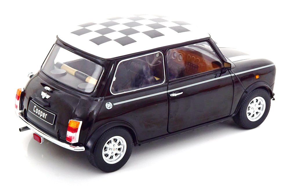 Mini Cooper LHD 1992 with Chequered Flag black/white 1:12 KK Scale