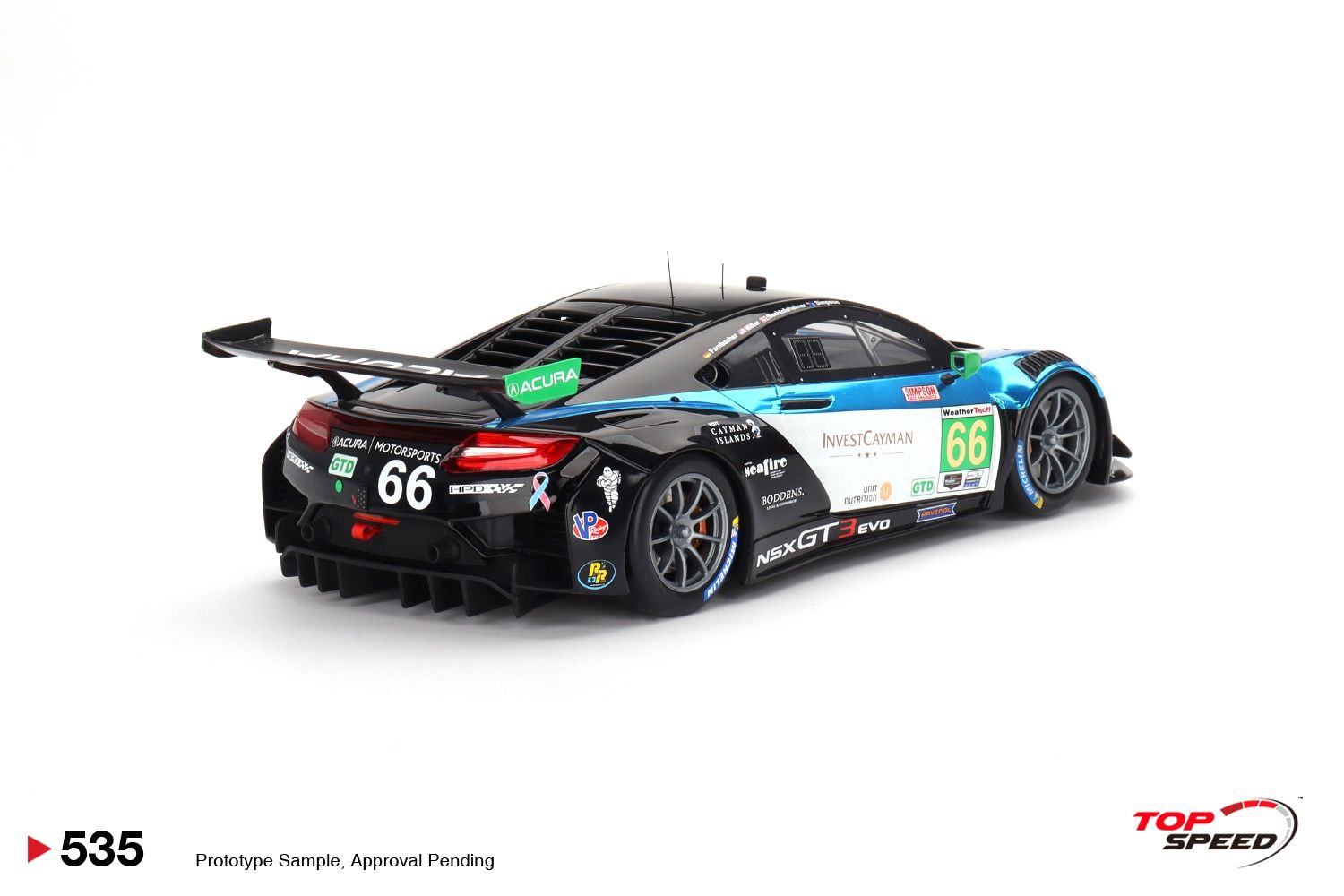 Acura NSX GT3 EVO22 #66 K.Simpson/T.Bechtolsheimer Gradient Racing IMSA 24H Daytona 2022 1:18 TopSpeed Models