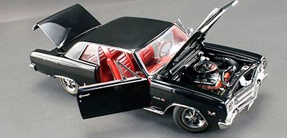 Chevrolet Malibu Z16 1965 black/red interior 1:18 Acme Diecast