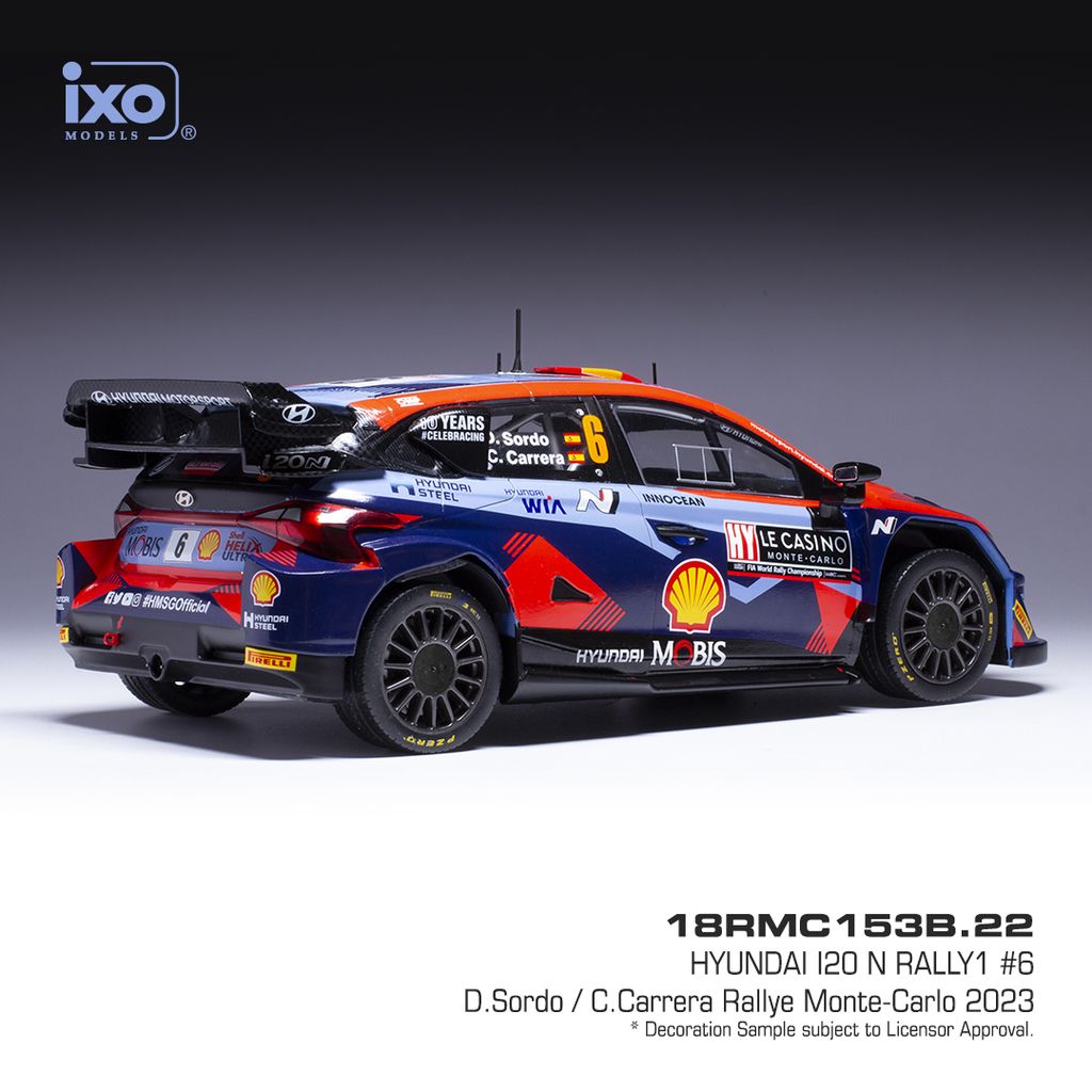 Hyundai i20 N #6 Sordo/Carrera WRC1 Rally Monte Carlo 2023 1:18 Ixo Models