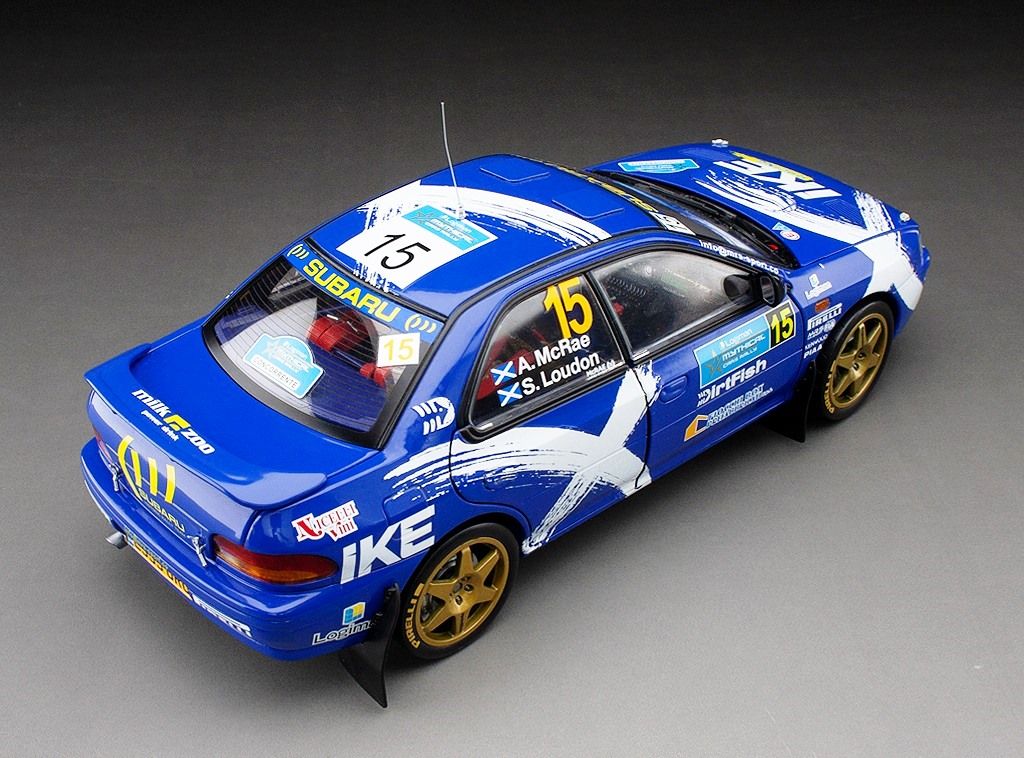 Subaru Impreza 555 #15 McRae/Loudon Logiman Mythical Cars Rally 1997 1:18 Sun Star