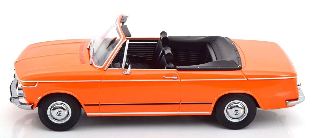 BMW 1600-2 Cabriolet 1968 with Removable Soft-Top orange 1:18 KK Scale