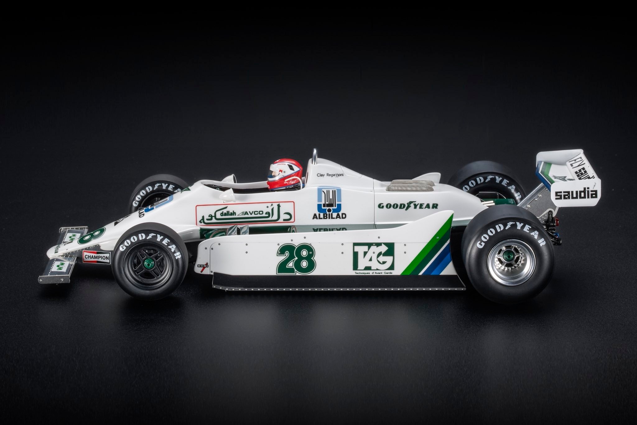 Williams F1 FW07 Ford #28 C.Regazzoni Winner British GP with Driver Figure 1:18 GP Replicas