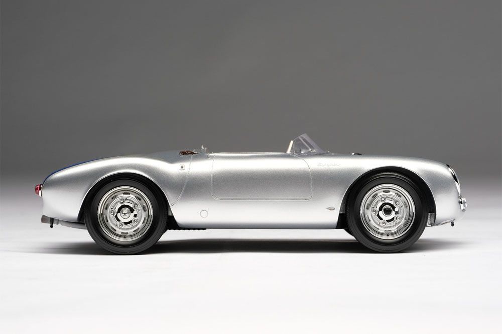 Porsche 550 Spyder 1953 silver 1:18 Amalgam