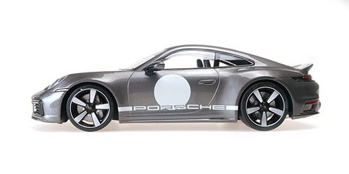 Porsche 911 992 Sport Classic 2022 grey metallic/stripe 1:18 Minichamps 