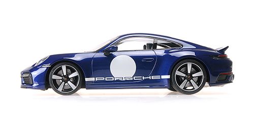 Porsche 911 992 Sport Classic 2022 blue metallic/stripe 1:18 Minichamps 