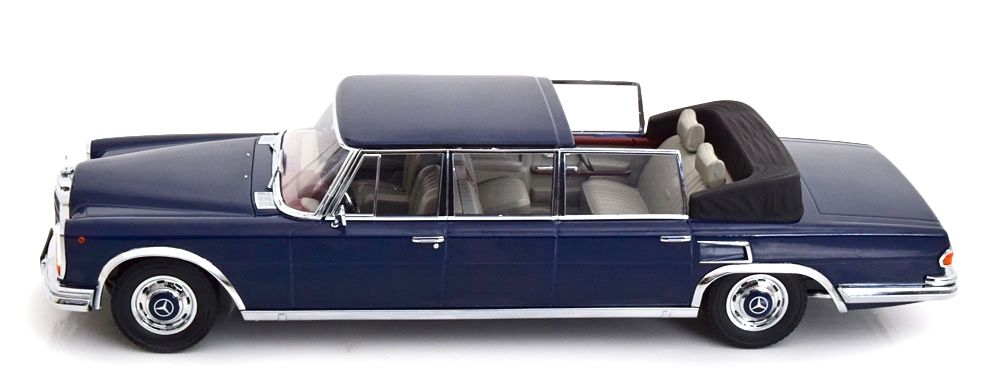 Mercedes-Benz S-Class 600 Pullman W100 Landaulet Semiconvertible 1964 dark blue 1:18 KK Scale