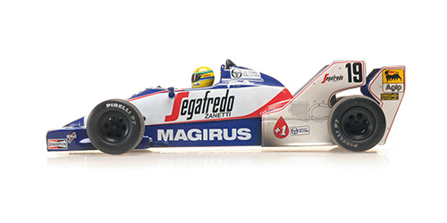 Toleman Hart TG183B #19 A.Senna 2nd Brazilian GP 1984 - dirty version 1:43 Minichamps