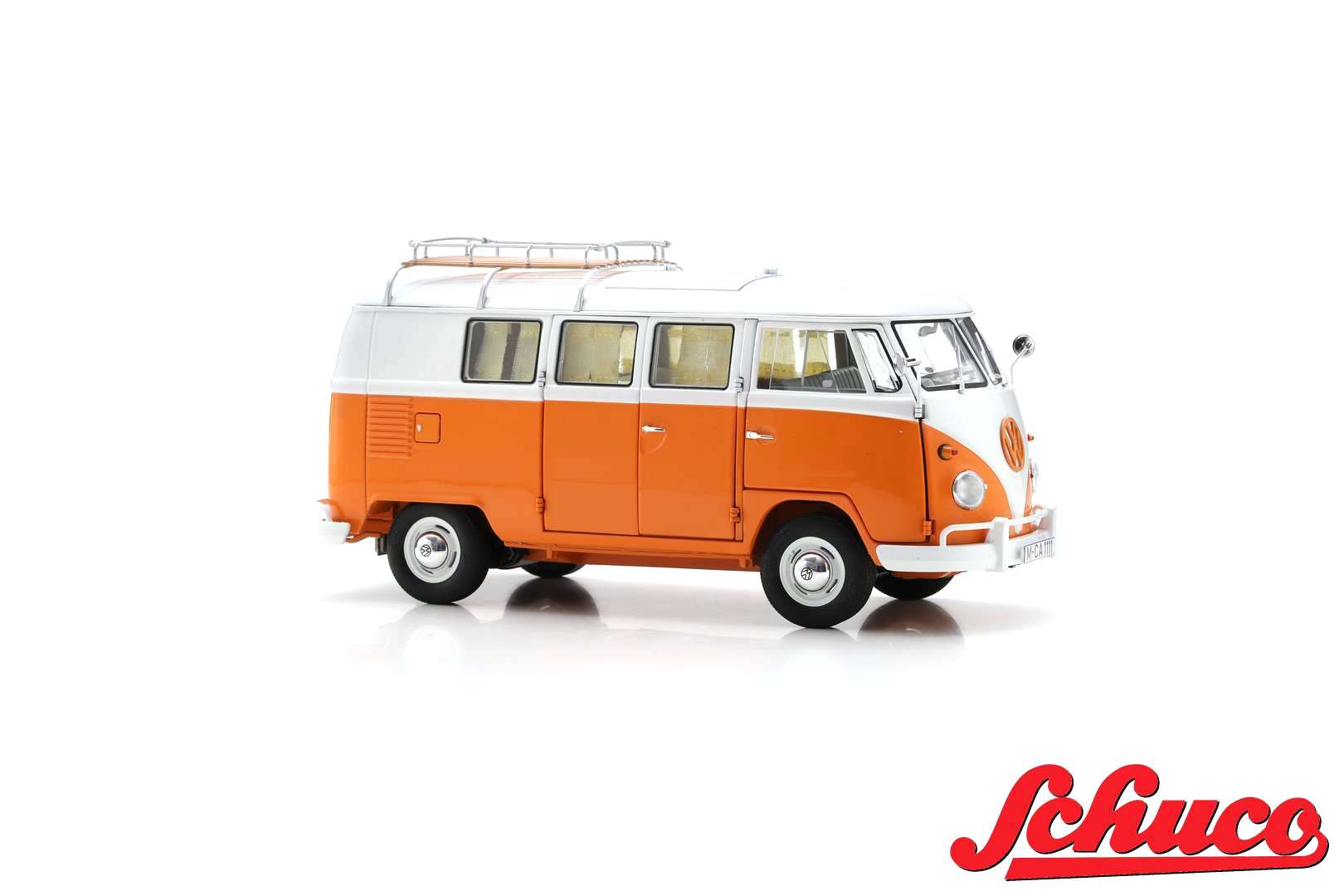 Volkswagen T1 Campingbus orange/white 1:18 Schuco