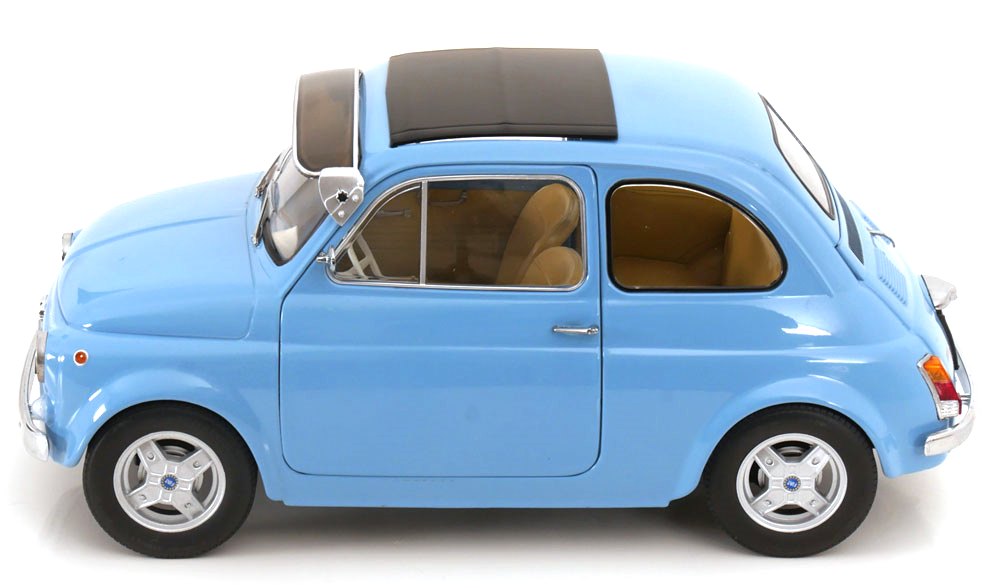 Fiat 500 F Custom with Abarth Rims 1968 light blue 1:12 KK Scale