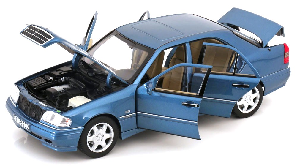 Mercedes-Benz C 200 W202 1997-2001 blue 1:18 Norev