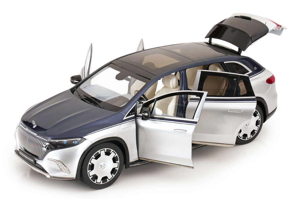 Mercedes-Maybach EQS 680 SUV Z296 sodalith blue/hightech silver 1:18 NZG