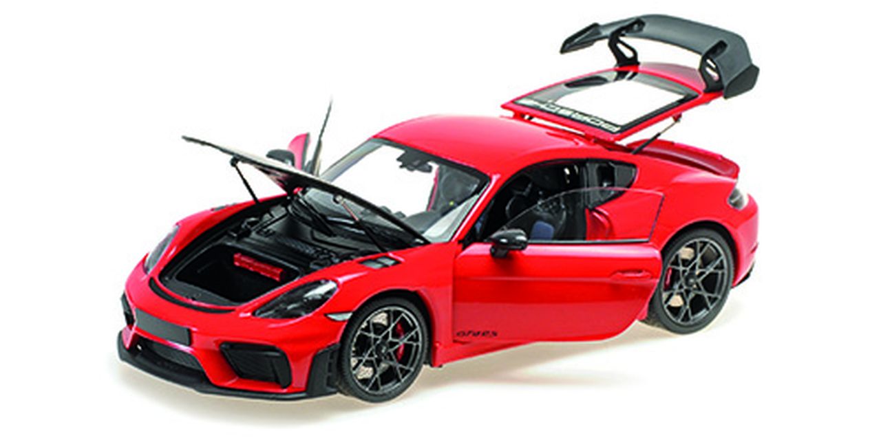 Porsche Cayman GT4 RS Weissach Package 2024 red 1:18 Minichamps