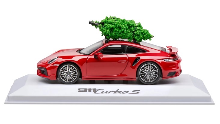 Porsche 911 Turbo S Christmas carmine red 1:43 Porsche Dealer Edition