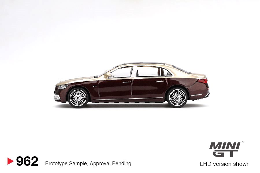 Mercedes-Maybach S680 2024 dark red metallic 1:64 Mini GT