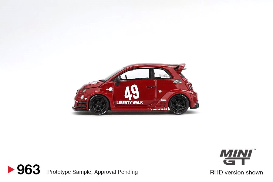 Fiat Abarth 595 LB-Works x ABAS Works red 1:64 Mini GT