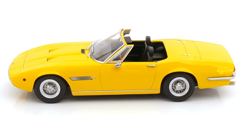 Maserati Ghibli Spyder 1970 yellow with Spoke Rims 1:18 KK Scale