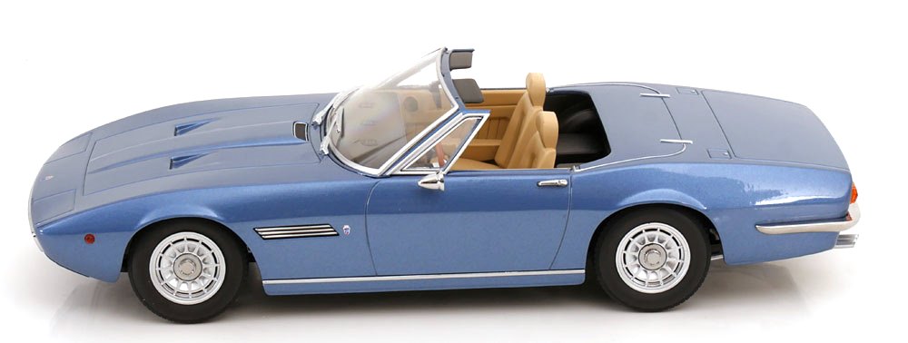 Maserati Ghibli Spyder 1970 light blue with Alloy Rims 1:18 KK Scale