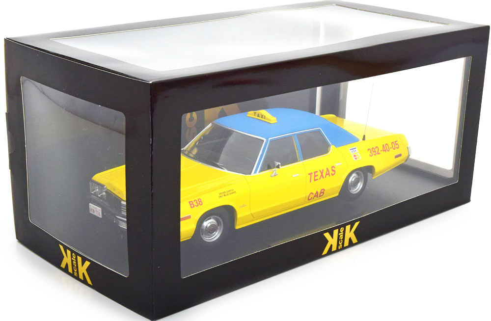 Dodge Monaco Taxi Texas Cab B38 1974 yellow/blue 1:18 KK Scale