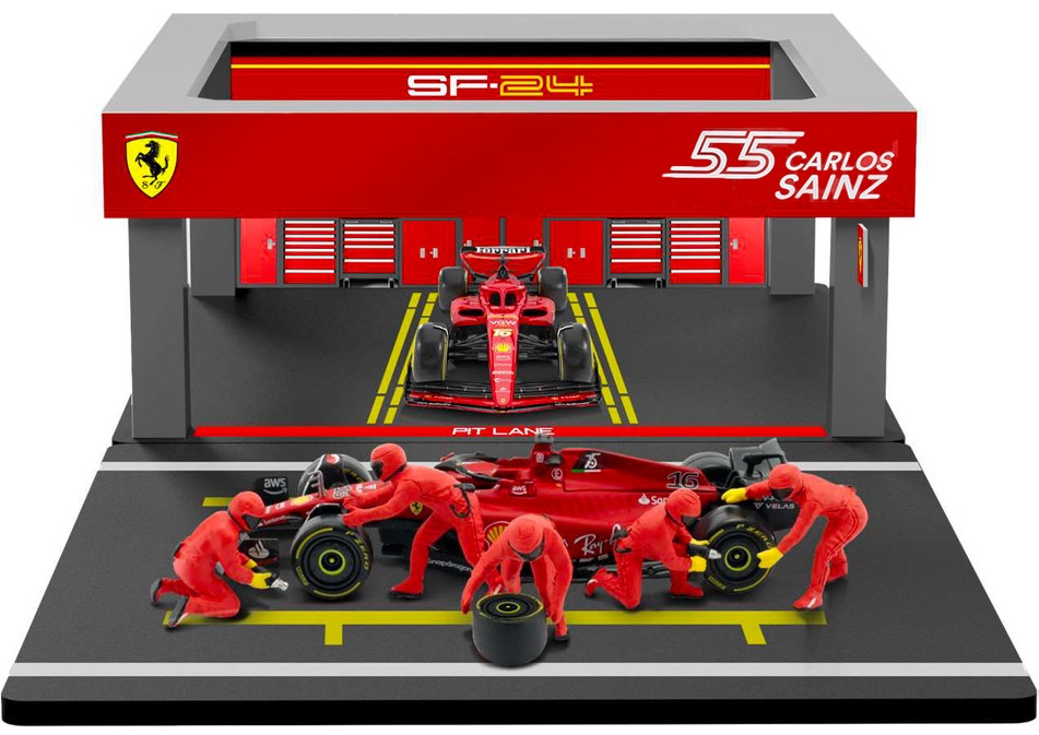 PitBox Set - Ferrari/Red Bull/Mercedes/McLaren 2024 1:43 Bburago