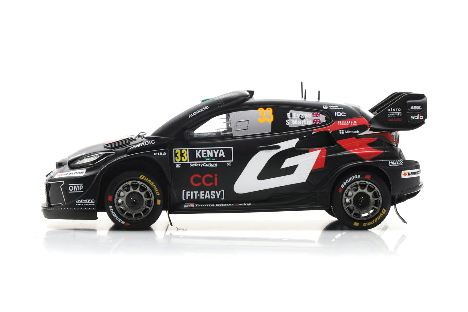 Toyota GR Yaris Rally1 Toyota GAZOO Racing WRT #33 Evans/Martin Winner Rally Safari 2025 100th TGR WRC Events 1:43 Spark