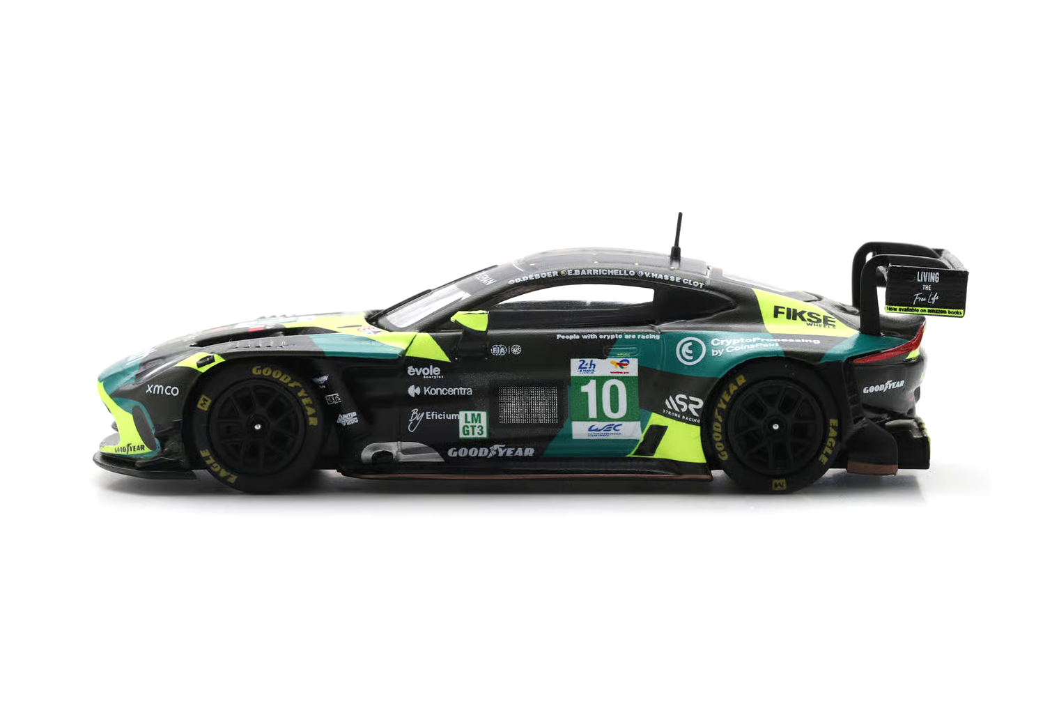 Aston Martin Vantage AMR LMGT3 RACING SPIRIT OF LEMAN #10 Deboer/Hasse Clot/Barrichello 24H Le Mans 2025 1:64 Spark 