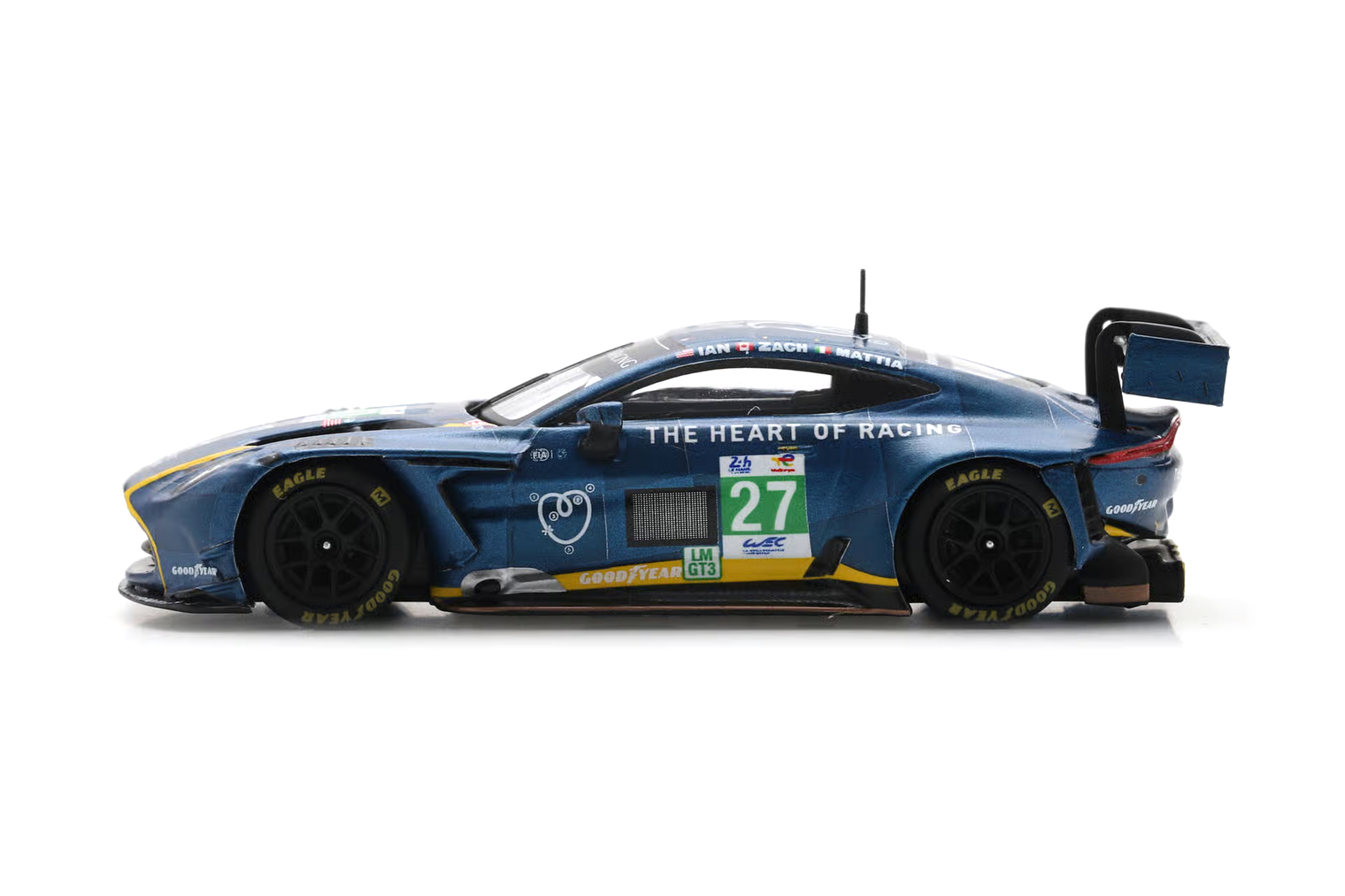 Aston Martin Vantage AMR LMGT3 HEART OF RACING TEAM #27 James/Drudi/Robichon 24H Le Mans 2025 1:64 Spark
