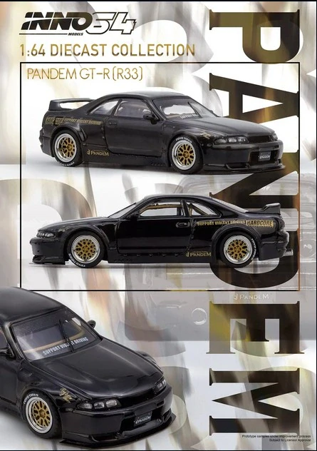 Nissan Pandem GT-R (BCNR33) black 1:64 Inno Models