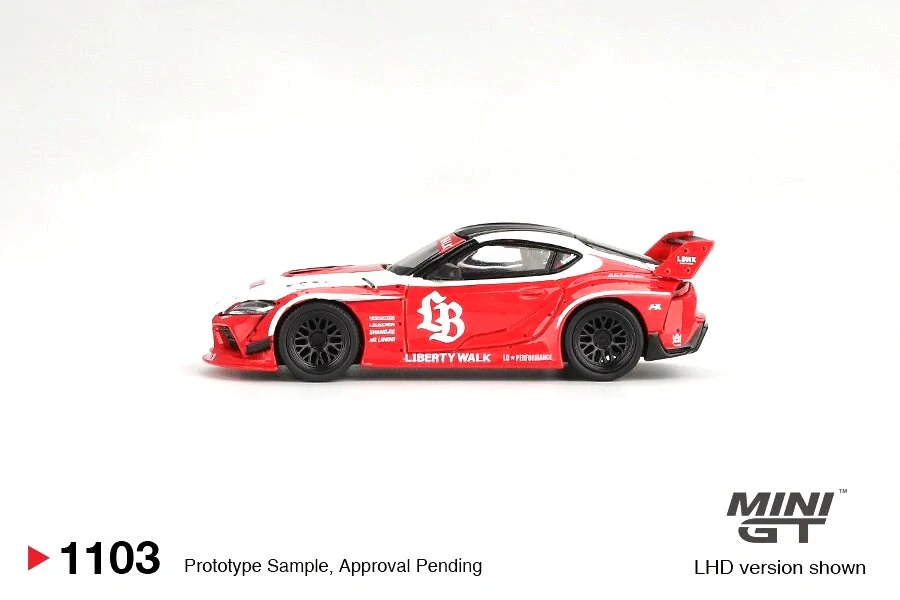 Toyota GR Supra 2025 LB-Works red/white 1:64 Mini GT