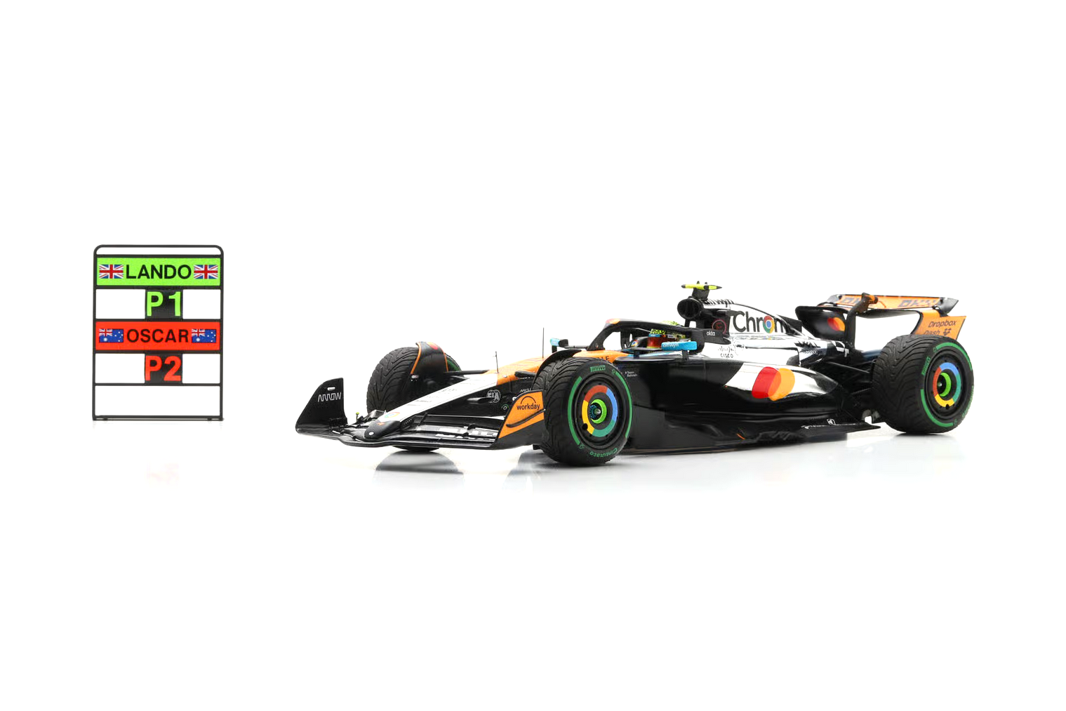 McLaren MCL39 F1 Team #4 L.Norris Winner British GP 2025 with Pit Board 1:18 Spark