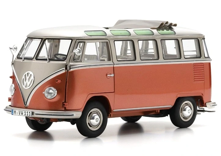 Volkswagen T1 Samba Open Roof 1962 copper/silver metallic 1:18 Schuco