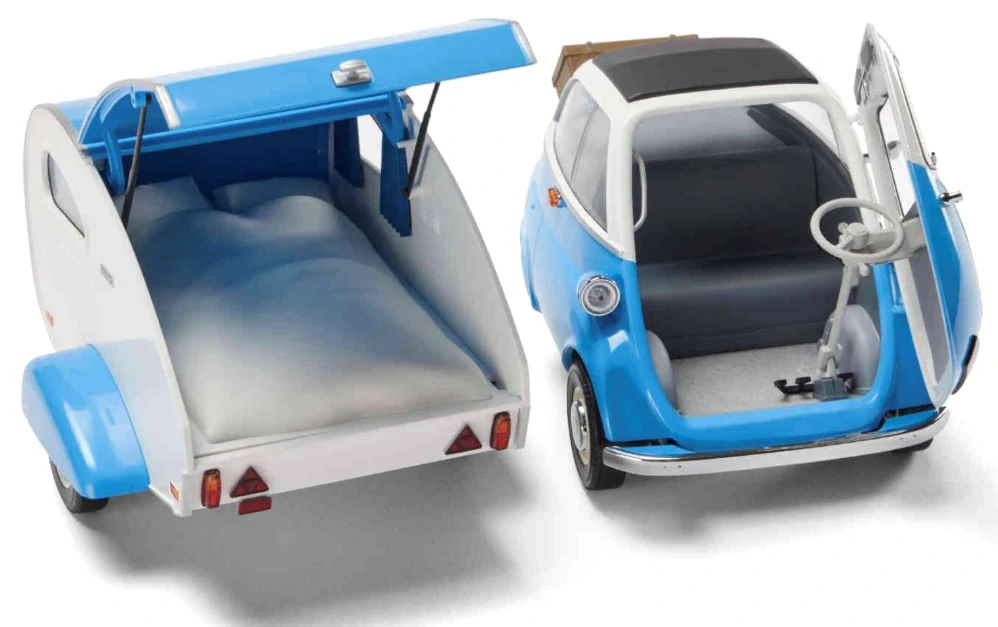 BMW Isetta with Caravan blue/white 1:18 BMW Collection