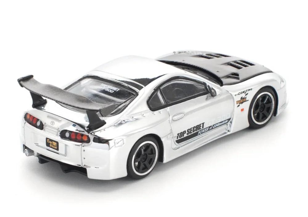 Toyota Top Secret GT300 Supra silver chrome 1:64 Pop Race