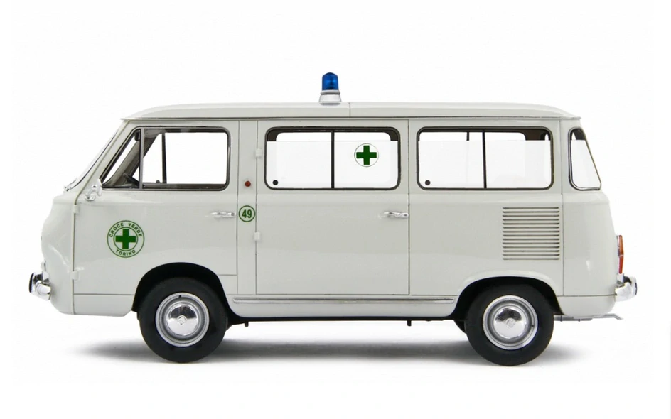 Fiat 850 Familiare Ambulance 1965-1976 white 1:18 Laudoracing Model